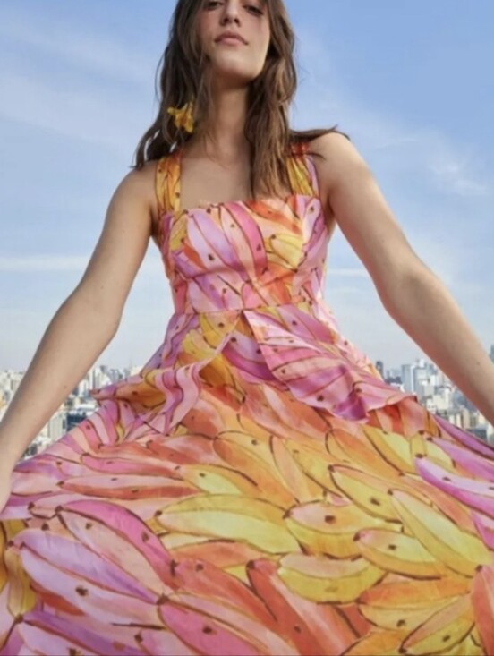 FARM Rio Dresses & Skirts - FARM Rio Pink, Orange & Yellow Floral Maxi Dress